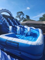 Blue Wave Dual Lane Curved Slide 19ft